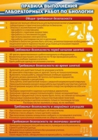 Стенд "Правила выполнения лабораторных работ по биологии" (вариант 2) - «globural.ru» - Новосибирск