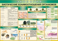Таблица Биотические взаимоотношения организмов 1000*700 (винил) - «globural.ru» - Новосибирск