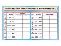 Фрагмент (демонстрационный) маркерный (двухсторонний) "Склонение имен существительных и прилагательных" - «globural.ru» - Новосибирск