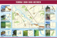 Таблица демонстрационная "Условные знаки плана местности" (винил 100x140) - «globural.ru» - Новосибирск