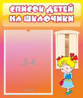 Стенд "Список детей на шкафчики" №6 - «globural.ru» - Новосибирск