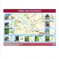 Таблица демонстрационная "Условные знаки плана местности" (винил 70x100) - «globural.ru» - Новосибирск