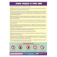 Таблица демонстрационная "Правила поведения на уроках химии" (винил 70х100) - «globural.ru» - Новосибирск