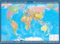 Настенная политическая карта мира с флагами на английском языке - «globural.ru» - Новосибирск
