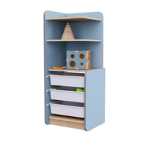 Угловой шкаф с ящиками из коллекции мебели «НЕГА» (цвет голубой) - «globural.ru» - Новосибирск