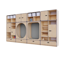 Детская стенка с местом для хранения и зонами отдыха из коллекции «НЕГА» (цвет бежевый) - «globural.ru» - Новосибирск