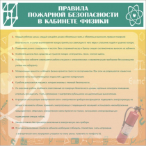 Стенд "Правила пожарной безопасности в кабинете физики" - «globural.ru» - Новосибирск