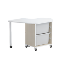 Стол детский левый Робик 002 (дуб молочный/белый) - «globural.ru» - Новосибирск