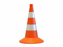 Сигнальный дорожный конус (мягкий, с двумя световозвращающими полосами) - «globural.ru» - Новосибирск