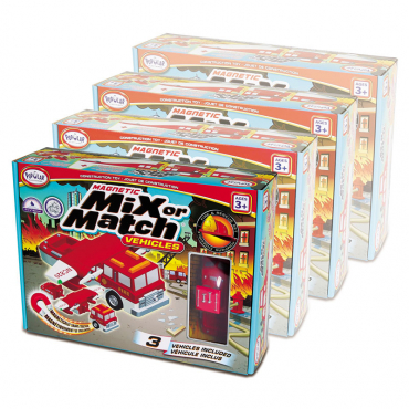 Магнитный конструктор Транспорт "Смешай и собери". Серия Пожарная и спасательная техника. Комплект на группу - «globural.ru» - Новосибирск