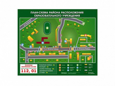 Панно магнитно-маркерное "План-схема района расположения образовательной организации" - «globural.ru» - Новосибирск