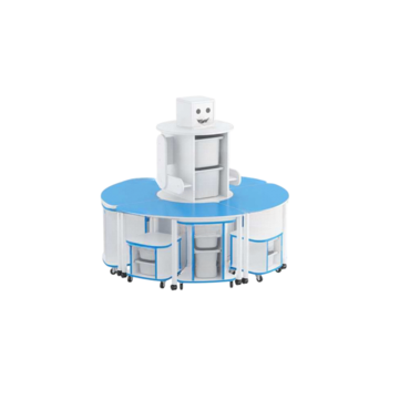 Модуль-стеллаж "Робот- Робик" (синий-белый) - «globural.ru» - Новосибирск