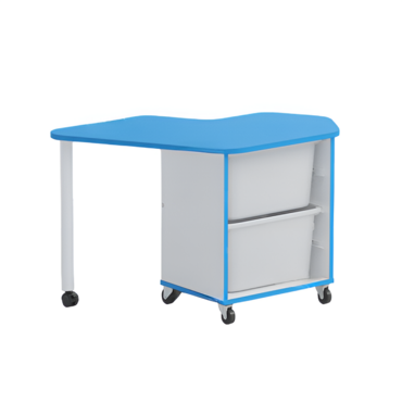 Стол детский левый Робик 002 (белый/синий) - «globural.ru» - Новосибирск